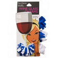 Pom-charms  Wine Glass Charms - Royal Blue/White